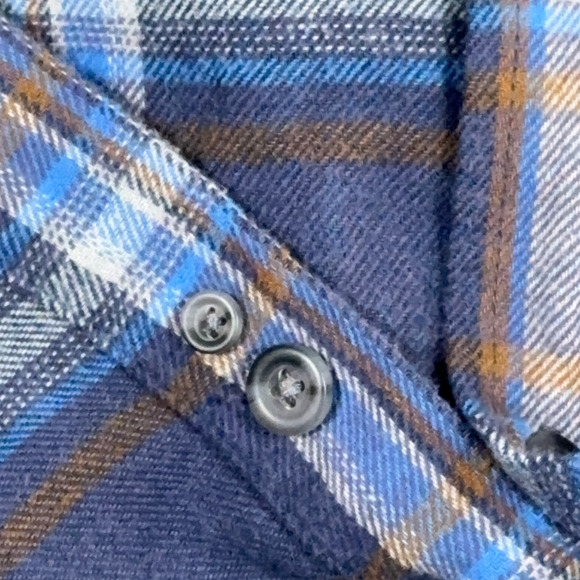 Eddie Bauer Shirt Adult 2XL Blue Plaid Flannel Cotton Outdoor Canyon Workwear - Picture 9 of 11